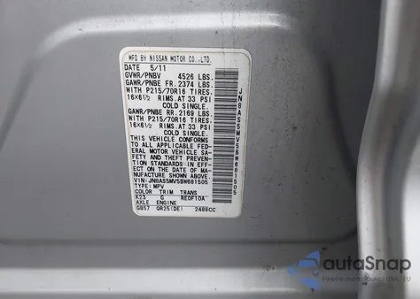 2011 Nissan Rogue S z USA, uszkodzony, nr VIN JN8AS5MV5BW681505